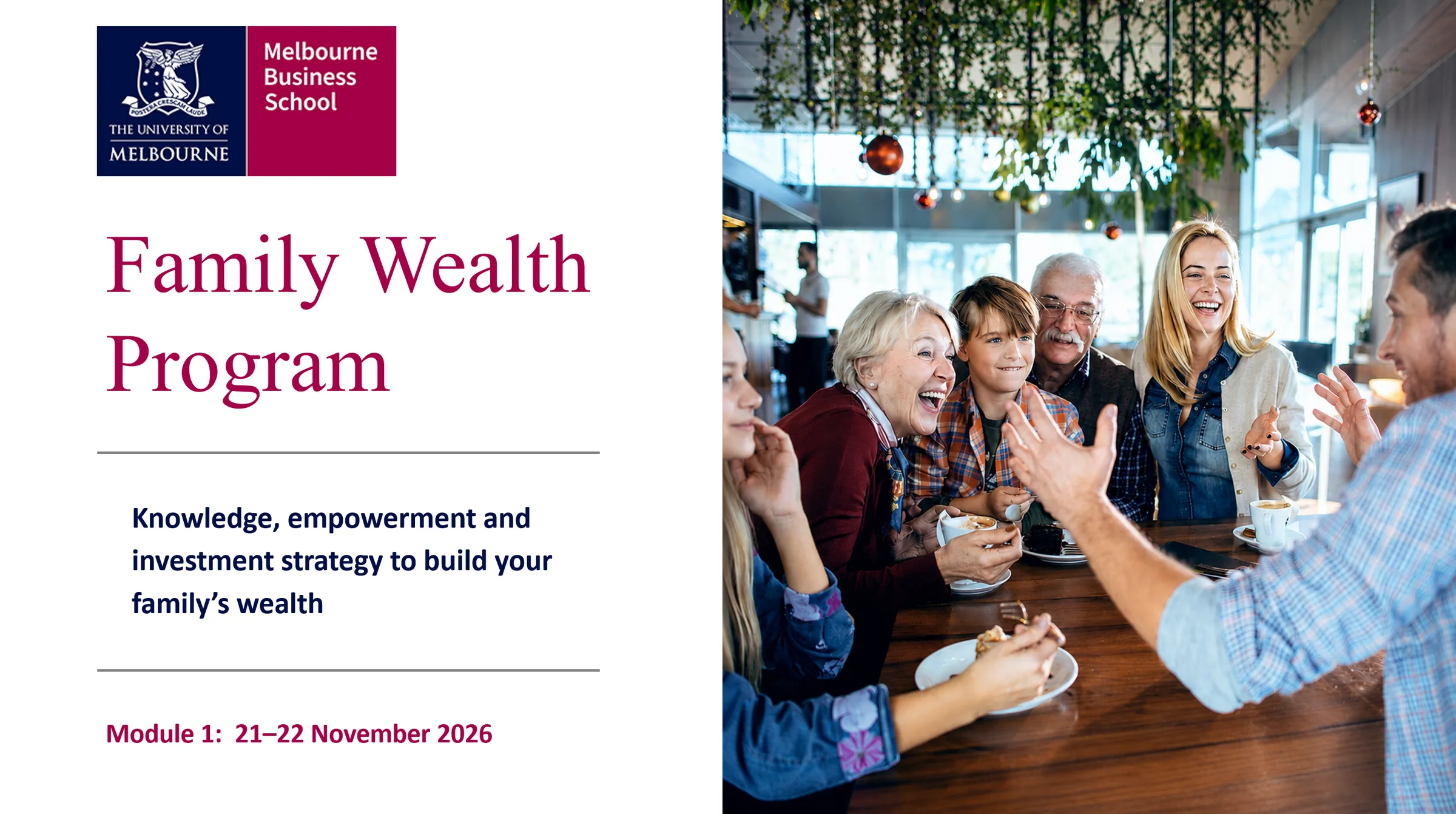 Melbourne Business School Family Wealth Program brochure